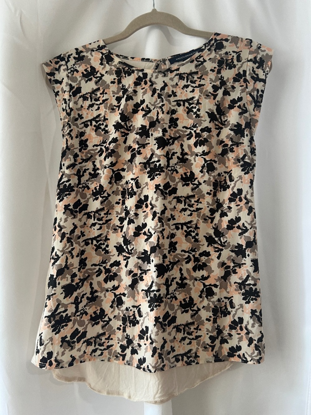 French Connection Abstract Floral Print Short Sleeve Blouse | Size M